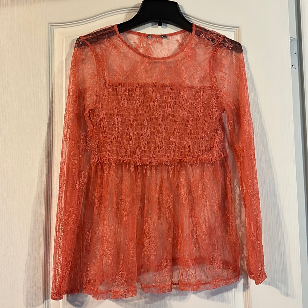 Lace top orange